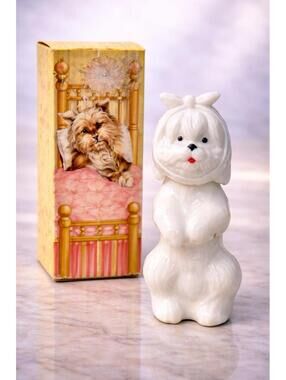 Avon 1970s Sweet Tooth Terrier Cotillion Cologne Bottle With Box, 2x4”